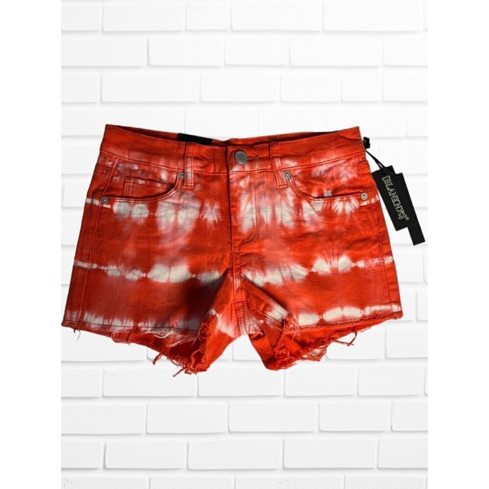 BLANK NYC Shorts Women's Size 24 The Essex Classic Cut-Off Shorts Tie Dye Orange